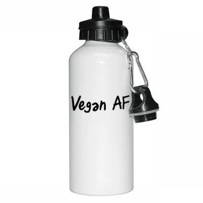 Vegan AF Funny Veganism Play Based Rebel Humor Tee Aluminum Water Bottle 