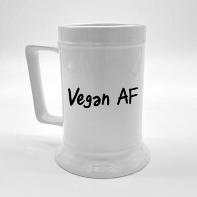 Vegan AF Funny Veganism Play Based Rebel Humor Tee Beer Stein