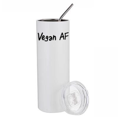 Vegan AF Funny Veganism Play Based Rebel Humor Tee Stainless Steel Tumbler