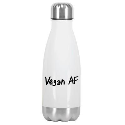 Vegan AF Funny Veganism Play Based Rebel Humor Tee Stainless Steel Insulated Water Bottle