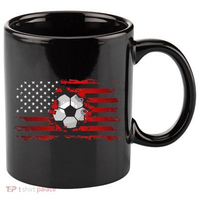 vintage American Flag Soccer Apparel Soccer 11oz C Handle Ceramic Mug