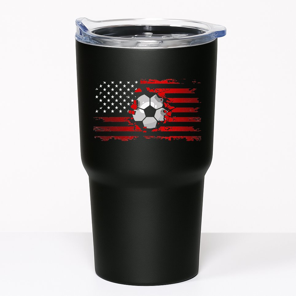 vintage American Flag Soccer Apparel Soccer Tumbler