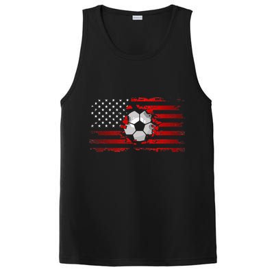 vintage American Flag Soccer Apparel Soccer PosiCharge Competitor Tank