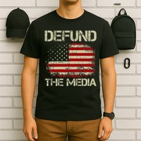 Vintage American Flag Defund The Media T-Shirt