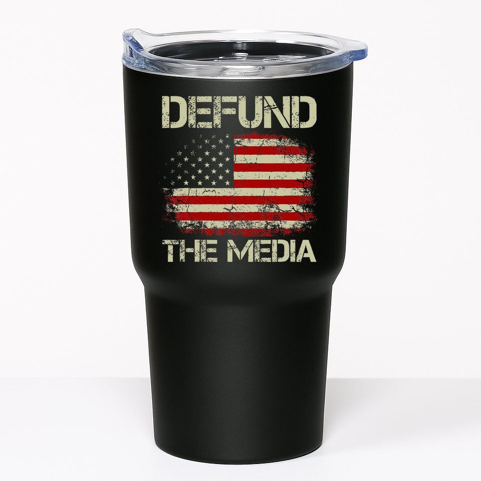 Vintage American Flag Defund The Media Tumbler