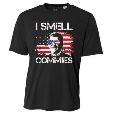 Vintage American Flag Funny Political I Smell Commies Cooling Performance Crew T-Shirt