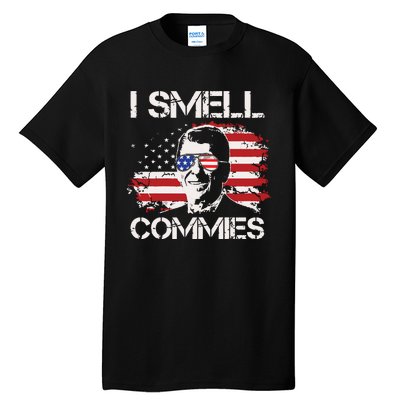 Vintage American Flag Funny Political I Smell Commies Tall T-Shirt