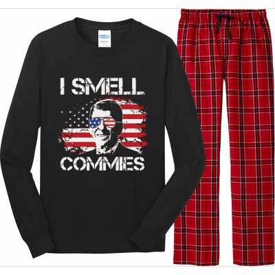 Vintage American Flag Funny Political I Smell Commies Long Sleeve Pajama Set