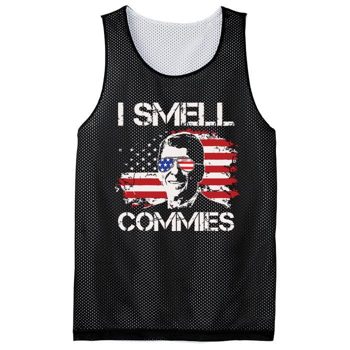 Vintage American Flag Funny Political I Smell Commies Mesh Reversible Basketball Jersey Tank