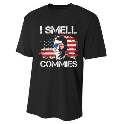 Vintage American Flag Funny Political I Smell Commies Performance Sprint T-Shirt