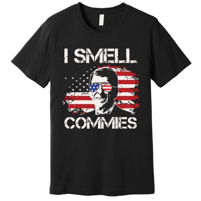 Vintage American Flag Funny Political I Smell Commies Premium T-Shirt