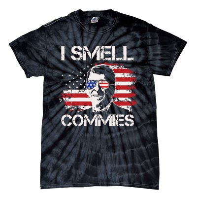 Vintage American Flag Funny Political I Smell Commies Tie-Dye T-Shirt