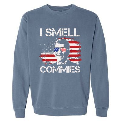 Vintage American Flag Funny Political I Smell Commies Garment-Dyed Sweatshirt