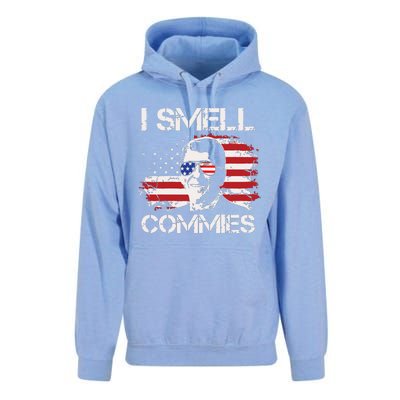 Vintage American Flag Funny Political I Smell Commies Unisex Surf Hoodie