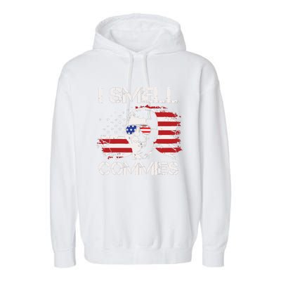 Vintage American Flag Funny Political I Smell Commies Garment-Dyed Fleece Hoodie