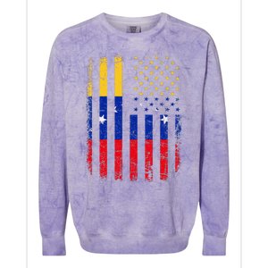 Venezuelan American Flag Venezuelan Roots Venezuela America Colorblast Crewneck Sweatshirt