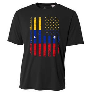 Venezuelan American Flag Venezuelan Roots Venezuela America Cooling Performance Crew T-Shirt