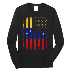 Venezuelan American Flag Venezuelan Roots Venezuela America Long Sleeve Shirt