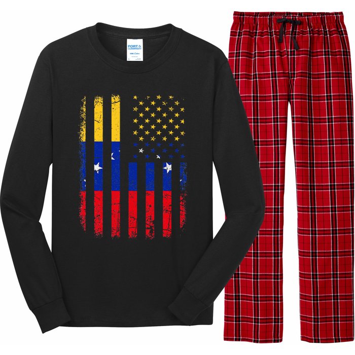 Venezuelan American Flag Venezuelan Roots Venezuela America Long Sleeve Pajama Set