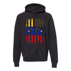 Venezuelan American Flag Venezuelan Roots Venezuela America Premium Hoodie