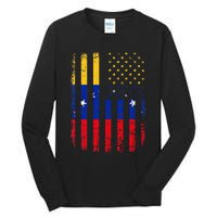 Venezuelan American Flag Venezuelan Roots Venezuela America Tall Long Sleeve T-Shirt