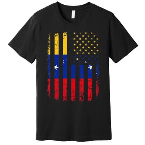 Venezuelan American Flag Venezuelan Roots Venezuela America Premium T-Shirt