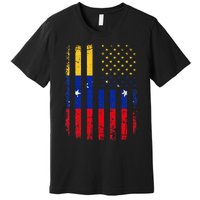 Venezuelan American Flag Venezuelan Roots Venezuela America Premium T-Shirt