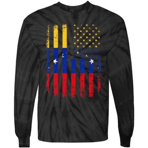 Venezuelan American Flag Venezuelan Roots Venezuela America Tie-Dye Long Sleeve Shirt