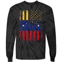 Venezuelan American Flag Venezuelan Roots Venezuela America Tie-Dye Long Sleeve Shirt