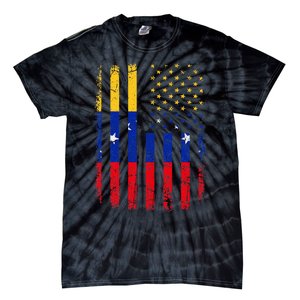 Venezuelan American Flag Venezuelan Roots Venezuela America Tie-Dye T-Shirt