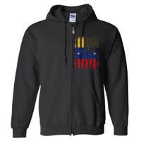 Venezuelan American Flag Venezuelan Roots Venezuela America Full Zip Hoodie