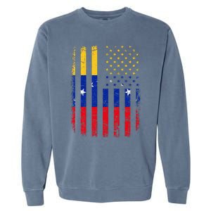 Venezuelan American Flag Venezuelan Roots Venezuela America Garment-Dyed Sweatshirt