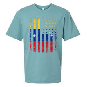 Venezuelan American Flag Venezuelan Roots Venezuela America Sueded Cloud Jersey T-Shirt