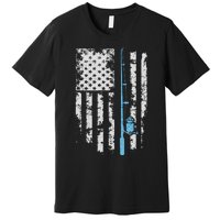 Vintage American Flag Fishing Rod For Fishing lover Premium T-Shirt