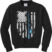 Vintage American Flag Fishing Rod For Fishing lover Kids Sweatshirt