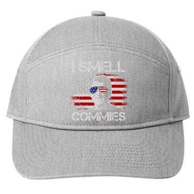 Vintage American Flag Funny Political I Smell Commies  7-Panel Snapback Hat