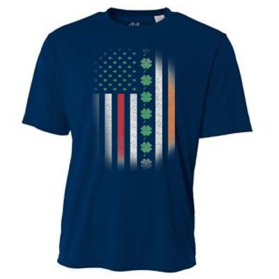 Vintage American Flag Shamrock St Paddys Day Matching Outfit Cooling Performance Crew T-Shirt