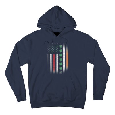 Vintage American Flag Shamrock St Paddys Day Matching Outfit Hoodie