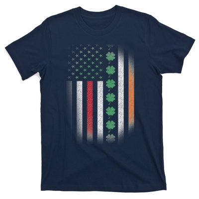 Vintage American Flag Shamrock St Paddys Day Matching Outfit T-Shirt