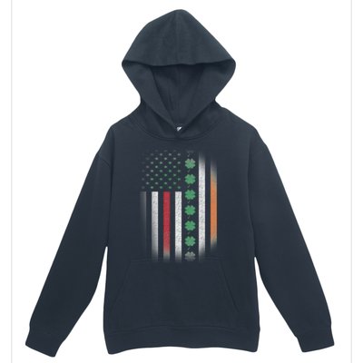 Vintage American Flag Shamrock St Paddys Day Matching Outfit Urban Pullover Hoodie