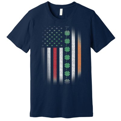 Vintage American Flag Shamrock St Paddys Day Matching Outfit Premium T-Shirt