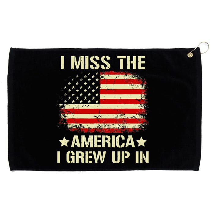 Vintage American Flag I Miss The America I Grew Up In Grommeted Golf Towel