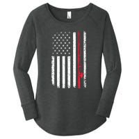 Vintage American Flag Fishing Rod Fishing Lover Fisherman Gift Women's Perfect Tri Tunic Long Sleeve Shirt