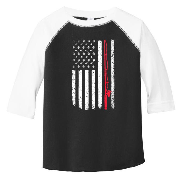 Vintage American Flag Fishing Rod Fishing Lover Fisherman Gift Toddler Fine Jersey T-Shirt