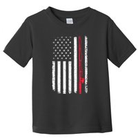 Vintage American Flag Fishing Rod Fishing Lover Fisherman Gift Toddler T-Shirt