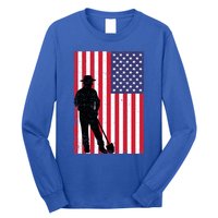 Vintage American Flag Yard Work Dad 4th Of July 2024 Meaningful Gift Long Sleeve Shirt