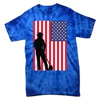 Vintage American Flag Yard Work Dad 4th Of July 2024 Meaningful Gift Tie-Dye T-Shirt