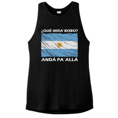 Vintage Argentina Flag Qué Miras Bobo Qué Mira Bobo Ladies PosiCharge Tri-Blend Wicking Tank