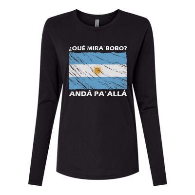 Vintage Argentina Flag Qué Miras Bobo Qué Mira Bobo Womens Cotton Relaxed Long Sleeve T-Shirt