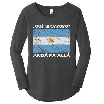 Vintage Argentina Flag Qué Miras Bobo Qué Mira Bobo Women's Perfect Tri Tunic Long Sleeve Shirt